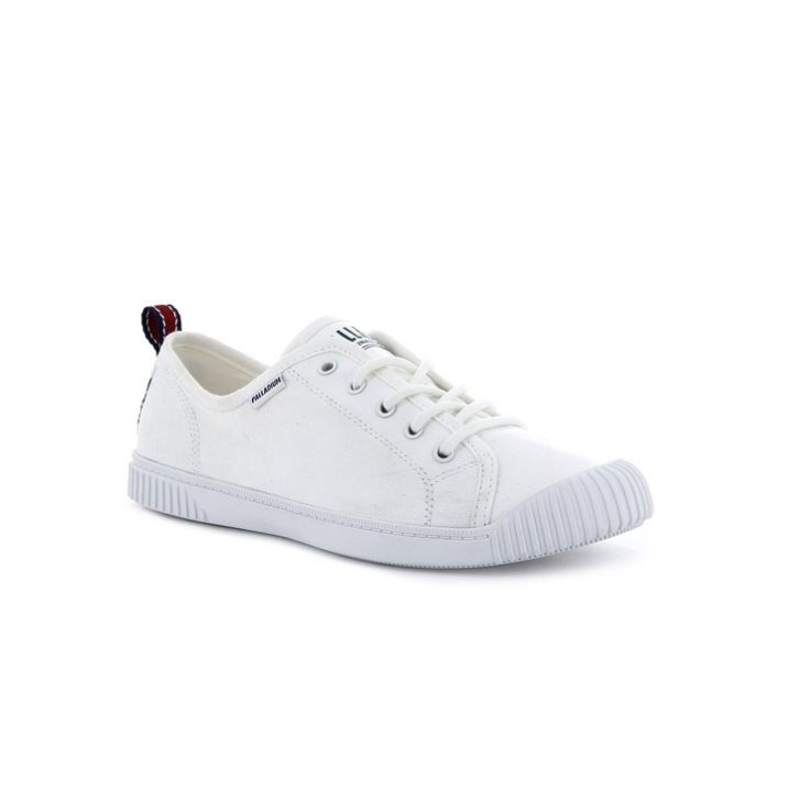 Baskets Palladium Easy Dentelle Tela Low Tops Femme Blanche | FR AGQ136V